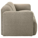 Dorset Fabric Upholstered Round Track Arm Sofa Brown - Home & Sleep Outlet