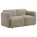 Dorset Fabric Upholstered Round Track Arm Loveseat Brown - Home & Sleep Outlet