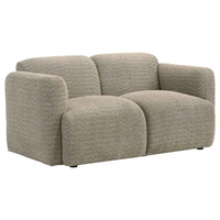 Dorset Fabric Upholstered Round Track Arm Loveseat Brown - Home & Sleep Outlet