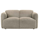 Dorset Fabric Upholstered Round Track Arm Loveseat Brown - Home & Sleep Outlet