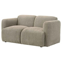 Dorset Fabric Upholstered Round Track Arm Loveseat Brown - Home & Sleep Outlet