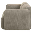 Dorset Fabric Upholstered Round Track Arm Loveseat Brown - Home & Sleep Outlet
