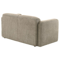 Dorset Fabric Upholstered Round Track Arm Loveseat Brown - Home & Sleep Outlet