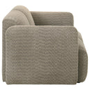 Dorset Fabric Upholstered Round Track Arm Loveseat Brown - Home & Sleep Outlet