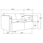 Dorset Fabric Upholstered Round Track Arm Loveseat Brown