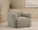 Dorset Fabric Upholstered Round Track Arm Accent Chair Brown - Home & Sleep Outlet