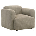 Dorset Fabric Upholstered Round Track Arm Accent Chair Brown