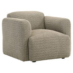 Dorset Fabric Upholstered Round Track Arm Accent Chair Brown