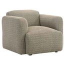Dorset Fabric Upholstered Round Track Arm Accent Chair Brown - Home & Sleep Outlet