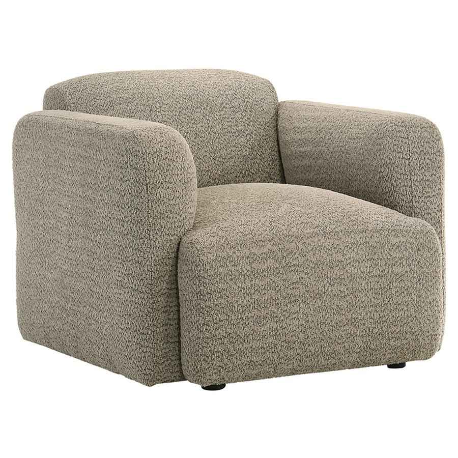 Dorset Fabric Upholstered Round Track Arm Accent Chair Brown - Home & Sleep Outlet