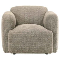 Dorset Fabric Upholstered Round Track Arm Accent Chair Brown - Home & Sleep Outlet