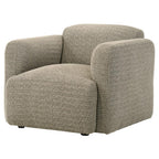 Dorset Fabric Upholstered Round Track Arm Accent Chair Brown