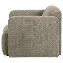 Dorset Fabric Upholstered Round Track Arm Accent Chair Brown - Home & Sleep Outlet