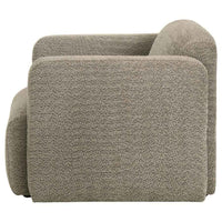 Dorset Fabric Upholstered Round Track Arm Accent Chair Brown - Home & Sleep Outlet