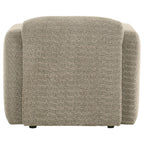 Dorset Fabric Upholstered Round Track Arm Accent Chair Brown