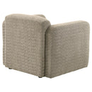 Dorset Fabric Upholstered Round Track Arm Accent Chair Brown - Home & Sleep Outlet