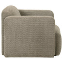 Dorset Fabric Upholstered Round Track Arm Accent Chair Brown - Home & Sleep Outlet