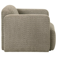 Dorset Fabric Upholstered Round Track Arm Accent Chair Brown - Home & Sleep Outlet