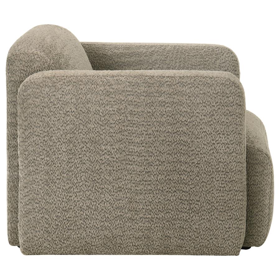 Dorset Fabric Upholstered Round Track Arm Accent Chair Brown - Home & Sleep Outlet