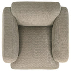 Dorset Fabric Upholstered Round Track Arm Accent Chair Brown