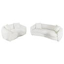 Isabella 2-piece Faux Sheepskin Upholstered Sofa Set Natural - Home & Sleep Outlet