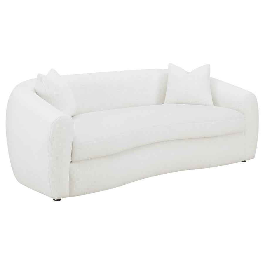 Isabella 2-piece Faux Sheepskin Upholstered Sofa Set Natural - Home & Sleep Outlet