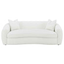 Isabella 2-piece Faux Sheepskin Upholstered Sofa Set Natural - Home & Sleep Outlet