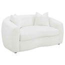 Isabella 2-piece Faux Sheepskin Upholstered Sofa Set Natural - Home & Sleep Outlet