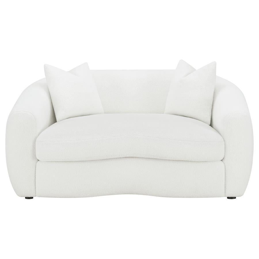Isabella 2-piece Faux Sheepskin Upholstered Sofa Set Natural - Home & Sleep Outlet