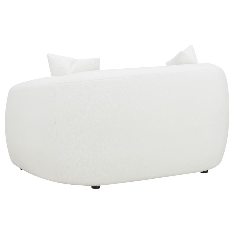 Isabella 2-piece Faux Sheepskin Upholstered Sofa Set Natural - Home & Sleep Outlet