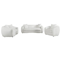Isabella 3-piece Faux Sheepskin Upholstered Sofa Set Natural - Home & Sleep Outlet