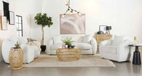 Isabella 3-piece Faux Sheepskin Upholstered Sofa Set Natural - Home & Sleep Outlet
