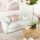 Isabella Faux Sheepskin Upholstered Sofa Natural - Home & Sleep Outlet