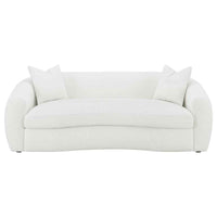Isabella Faux Sheepskin Upholstered Sofa Natural - Home & Sleep Outlet