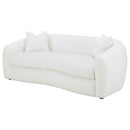 Isabella Faux Sheepskin Upholstered Sofa Natural - Home & Sleep Outlet