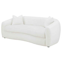 Isabella Faux Sheepskin Upholstered Sofa Natural - Home & Sleep Outlet