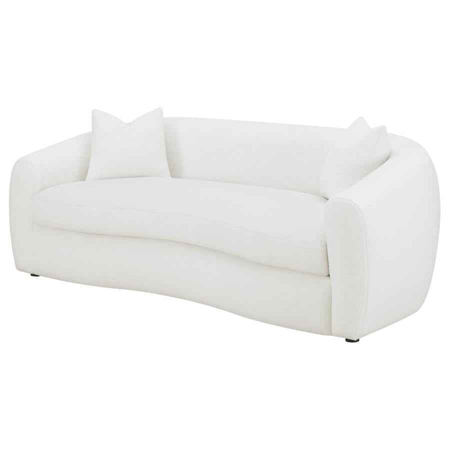 Isabella Faux Sheepskin Upholstered Sofa Natural - Home & Sleep Outlet