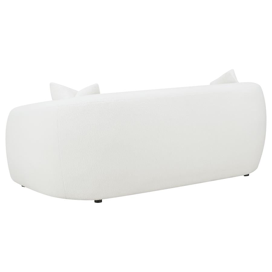 Isabella Faux Sheepskin Upholstered Sofa Natural - Home & Sleep Outlet