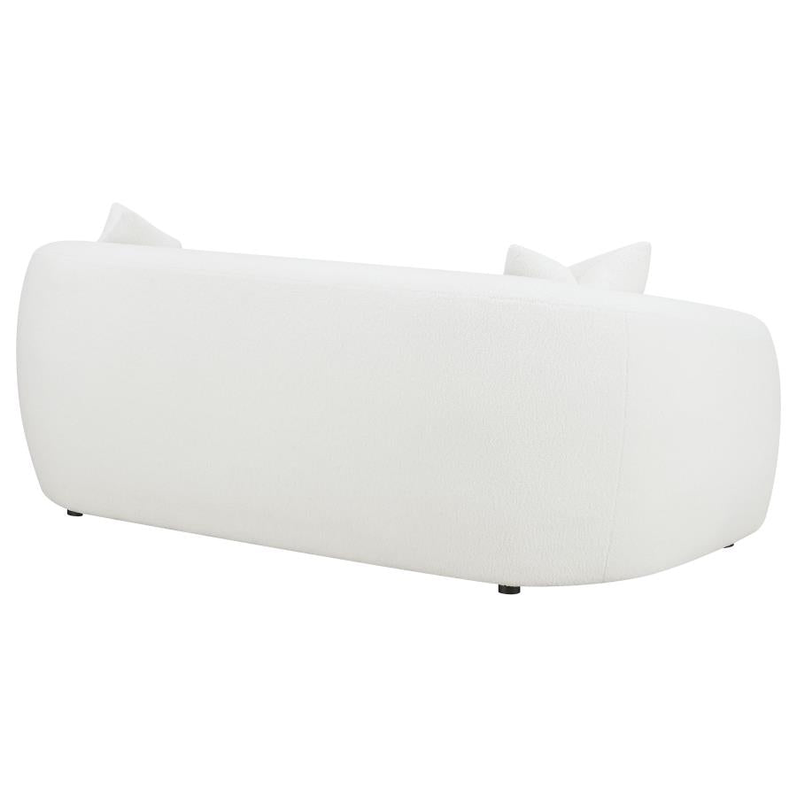Isabella Faux Sheepskin Upholstered Sofa Natural - Home & Sleep Outlet