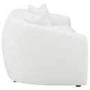 Isabella Faux Sheepskin Upholstered Sofa Natural - Home & Sleep Outlet