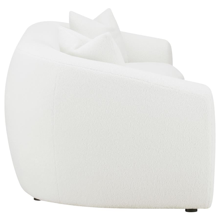 Isabella Faux Sheepskin Upholstered Sofa Natural - Home & Sleep Outlet