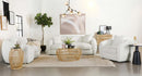 Isabella Faux Sheepskin Upholstered Sofa Natural - Home & Sleep Outlet