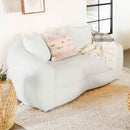 Isabella Faux Sheepskin Upholstered Loveseat Natural - Home & Sleep Outlet