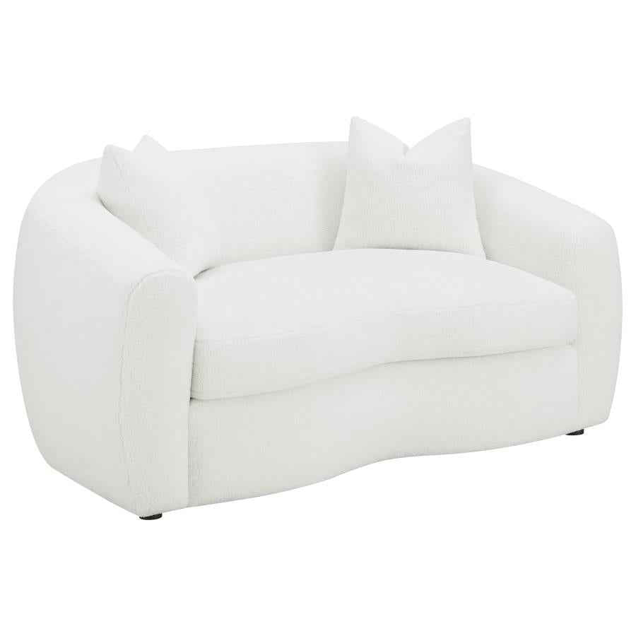 Isabella Faux Sheepskin Upholstered Loveseat Natural - Home & Sleep Outlet