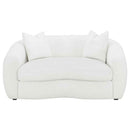Isabella Faux Sheepskin Upholstered Loveseat Natural - Home & Sleep Outlet