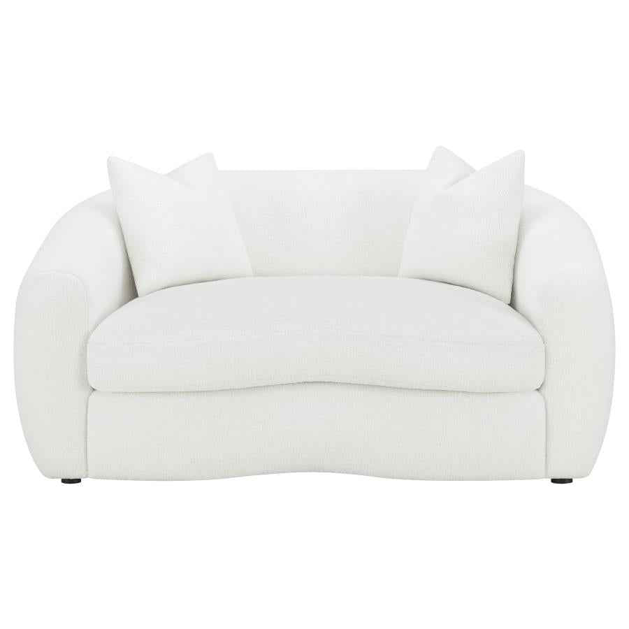 Isabella Faux Sheepskin Upholstered Loveseat Natural - Home & Sleep Outlet