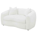Isabella Faux Sheepskin Upholstered Loveseat Natural - Home & Sleep Outlet