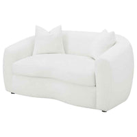 Isabella Faux Sheepskin Upholstered Loveseat Natural - Home & Sleep Outlet