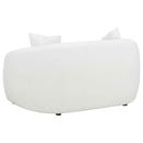 Isabella Faux Sheepskin Upholstered Loveseat Natural - Home & Sleep Outlet