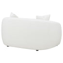 Isabella Faux Sheepskin Upholstered Loveseat Natural - Home & Sleep Outlet